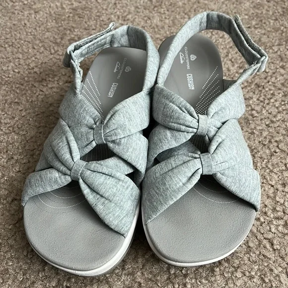 Clarks Shoes Light Gray Clarks Arla Meg Comfort Sandals Poshmark